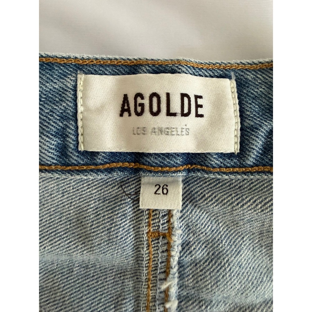 Agolde Criss Cross Denim Skirt Light/ Mid Wash Size 26 - Picture 6 of 10